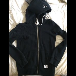 Aritzia TNA Black Zip-up Sweater